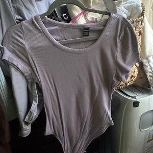 SHEIN Lilac Ribbed Bodysuit